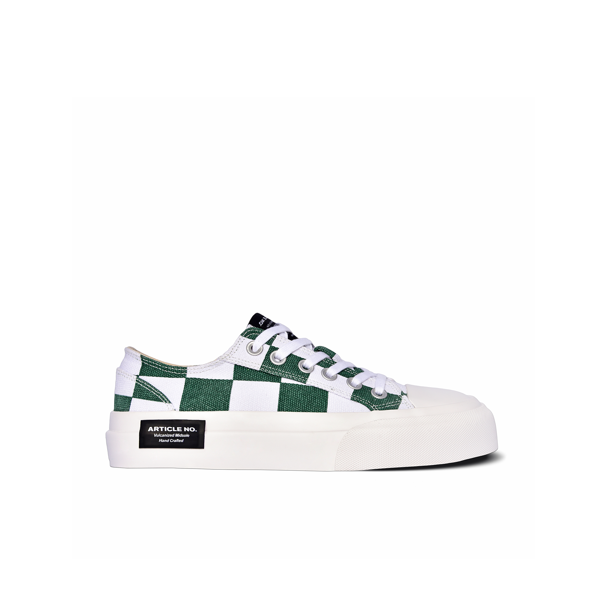 ARTICLE NO. 1007-S4-01 LOW-TOP GREEN CHECK VULCANIZED