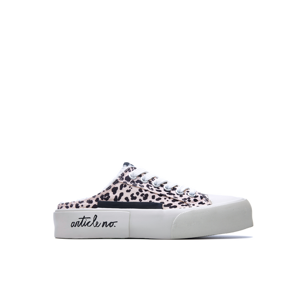 ARTICLE NO. 1012-0201 PINK LEOPARD SIDE PATCH SHEARLING MULE SLIP-ON