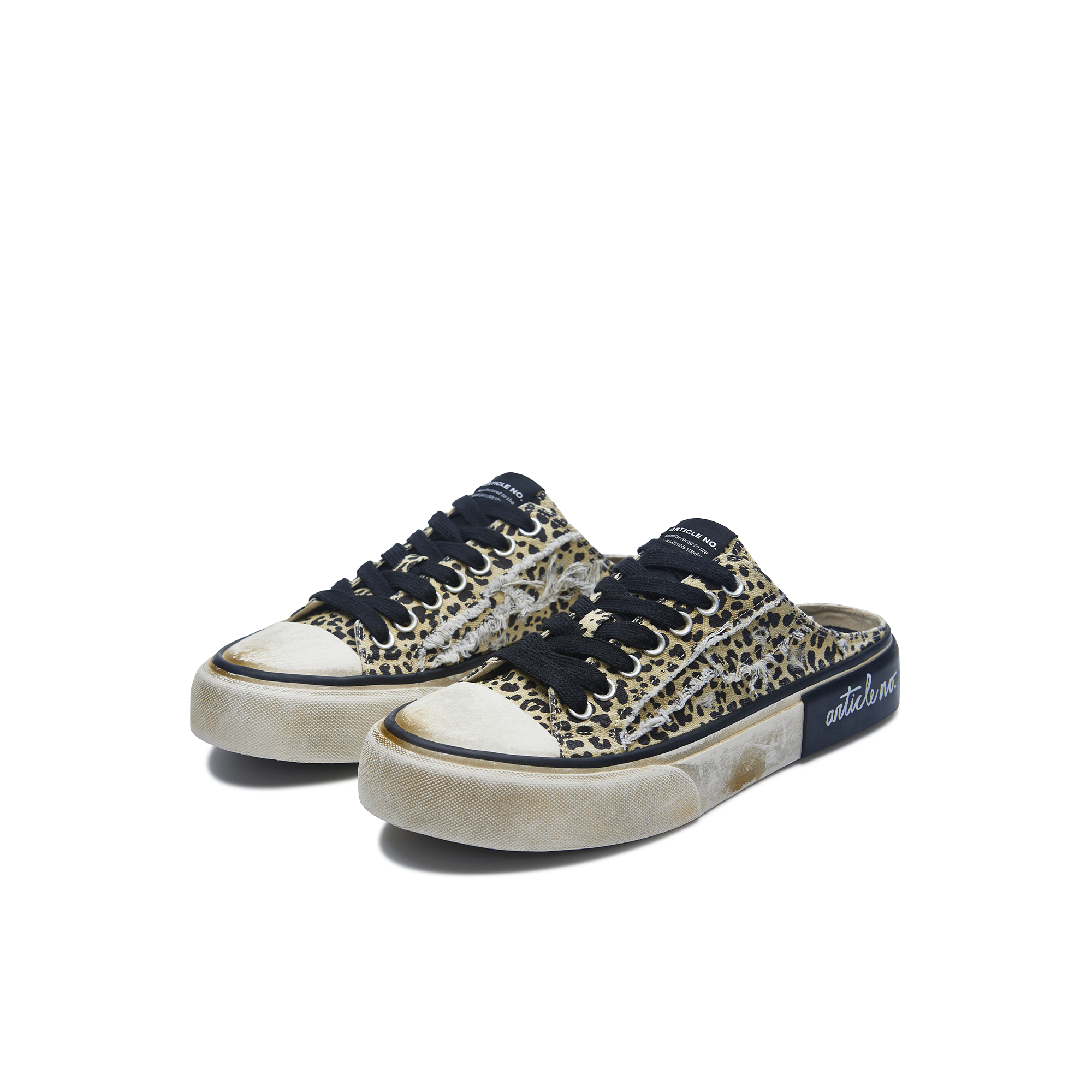 ARTICLE NO. 1012-1011D-23 DIRTY CHEETAH DIRTY CANVAS SLIP-ON MULE