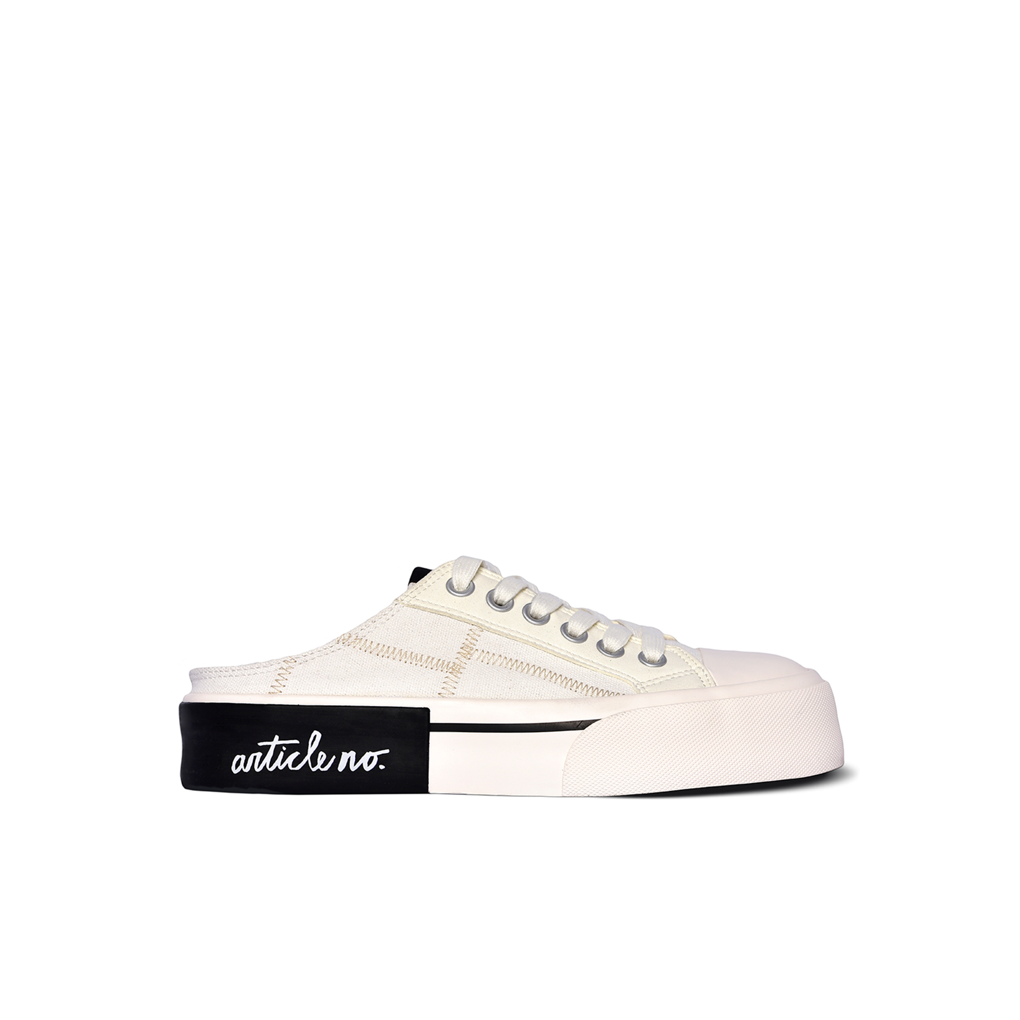 ARTICLE NO. 1012-M-01 WHITE MULE SLIP-ON VULCANIZED