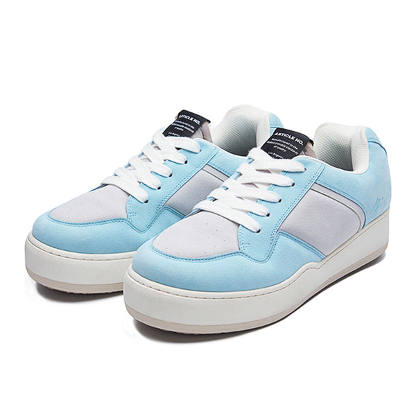 ARTICLE NO. 051X-4001M-23 BABY BLUE AND CREAM EMBROIDERED BURGER SKATE LO-TOP