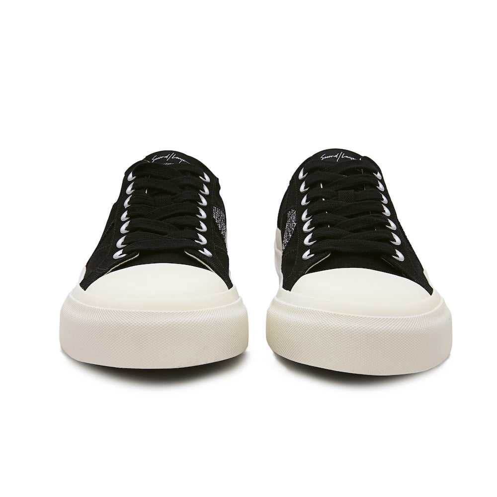 ARTICLE NO. X SECOND/LAYER 1007-06-02 BLACK LOW-TOP VULCANIZED