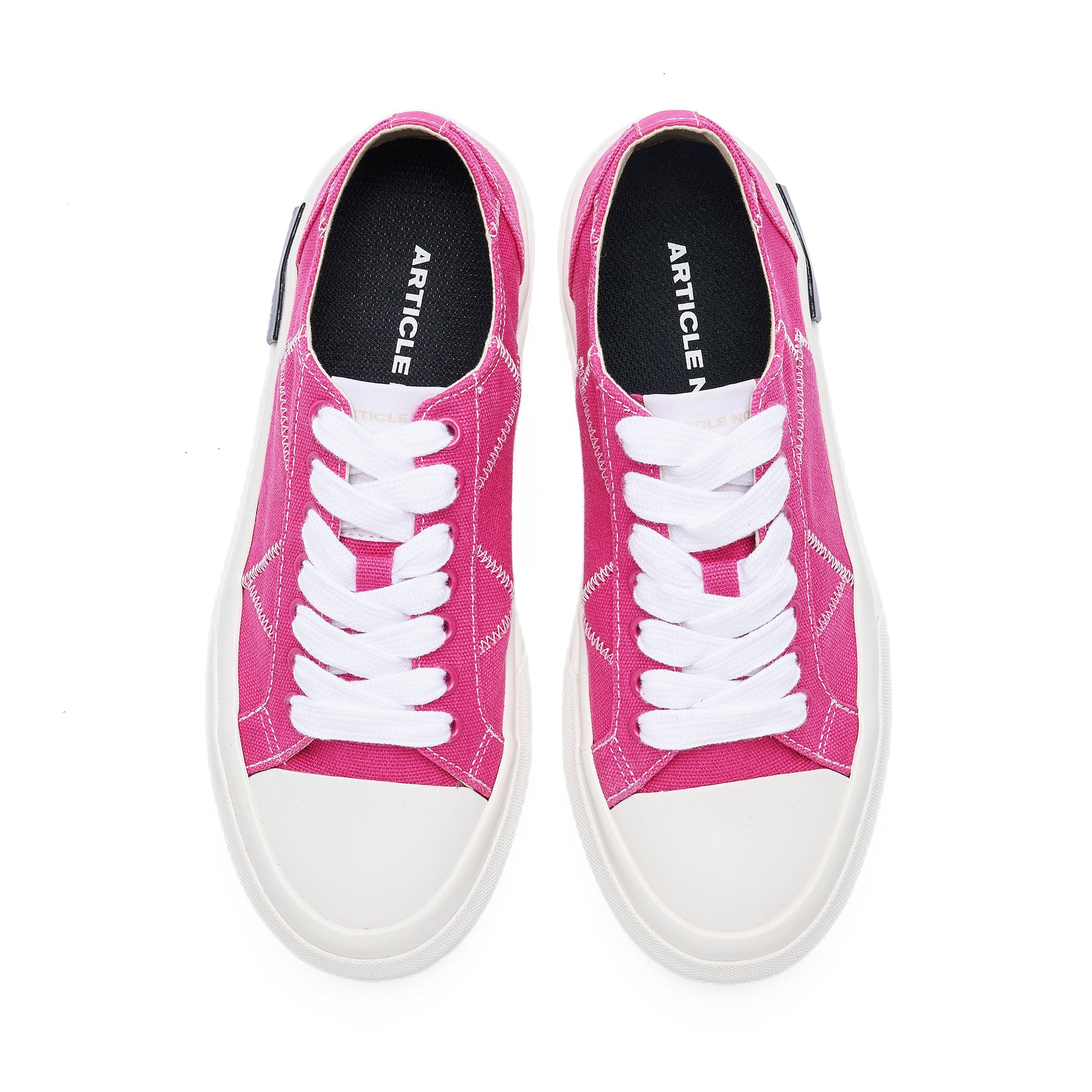 ARTICLE NO. 1007-1005M-23 MAGENTA PATCHWORK LOW-TOP VULCANIZED