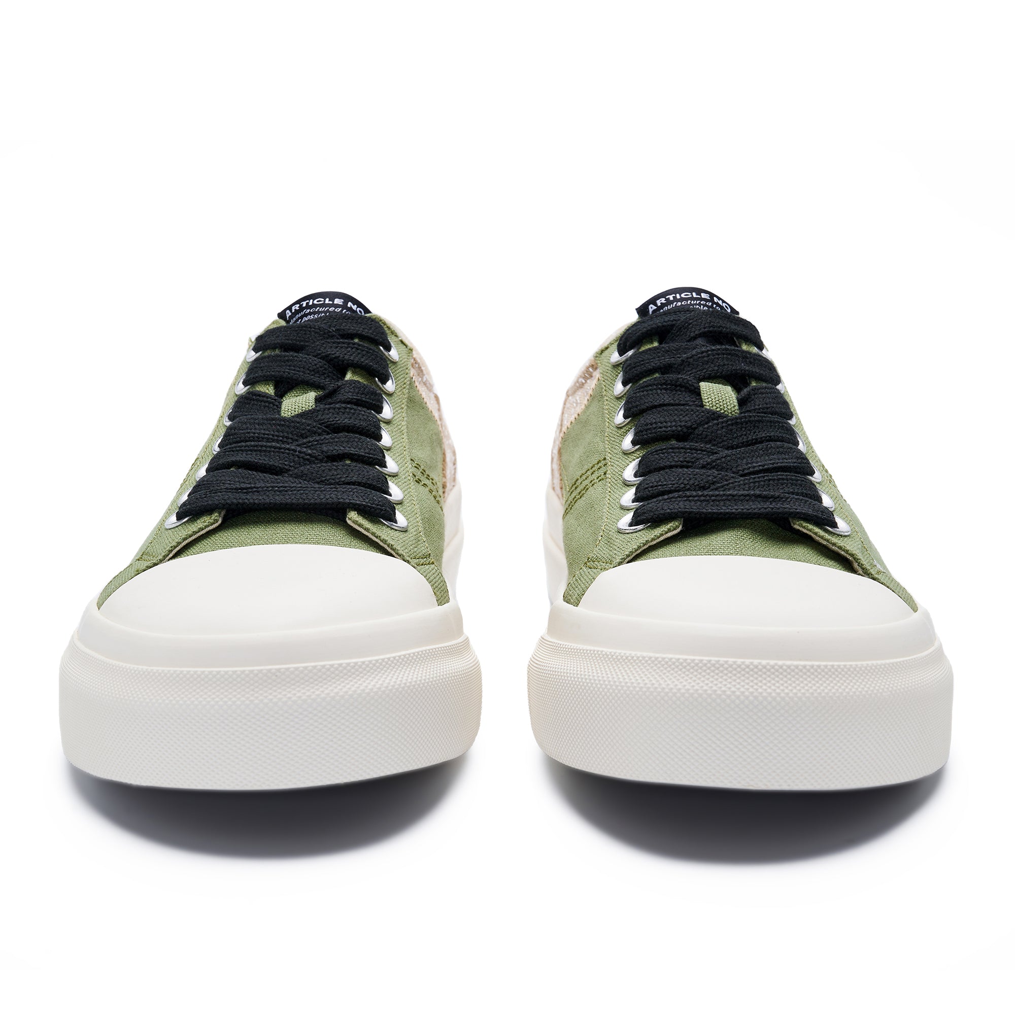 ARTICLE NO. 1007-1008M-23 ARMY GREEN PATCHWORK LOW-TOP VULCANIZED