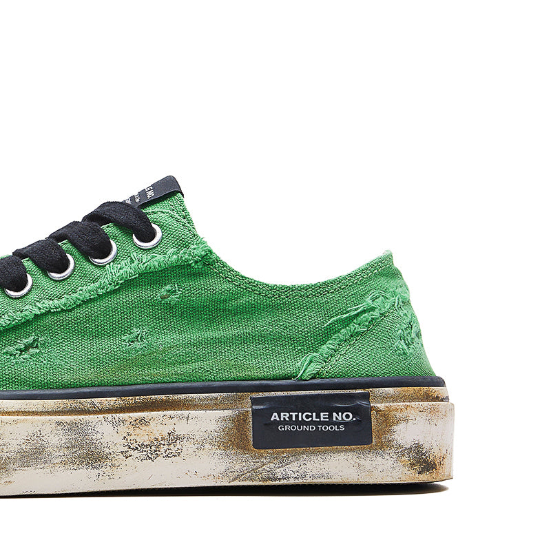 ARTICLE NO. 1007-1017D-23 GREEN DIRTY PATCHWORK LO-CUT VULCANIZED