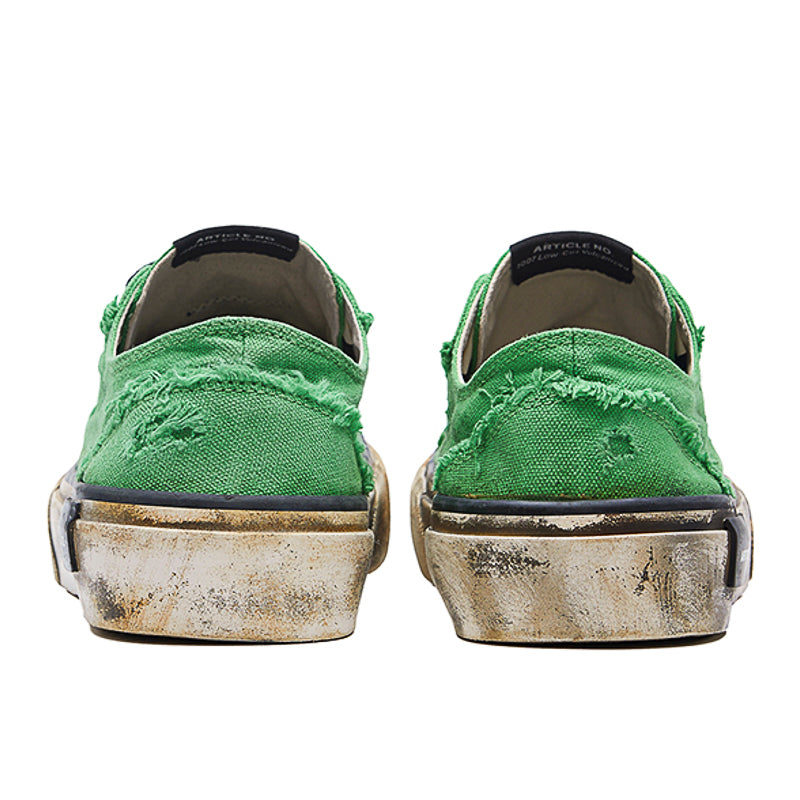 ARTICLE NO. 1007-1017D-23 GREEN DIRTY PATCHWORK LO-CUT VULCANIZED