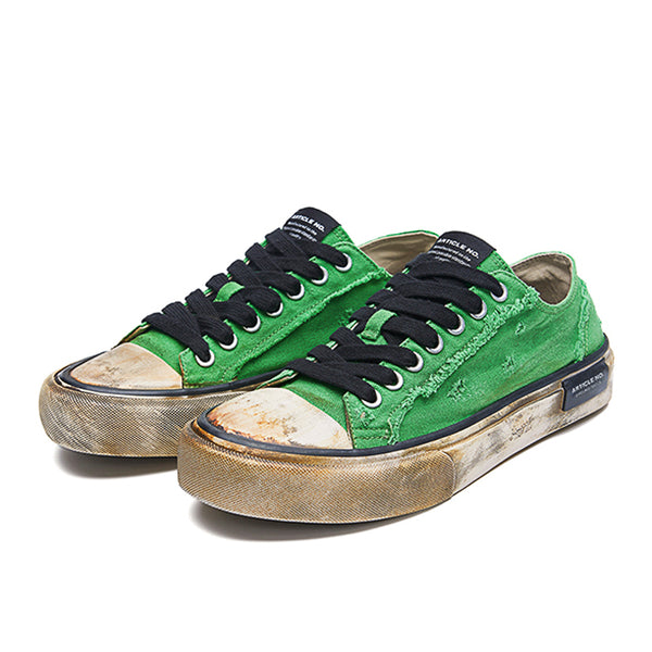 ARTICLE NO. 1007-1017D-23 GREEN DIRTY PATCHWORK LO-CUT VULCANIZED