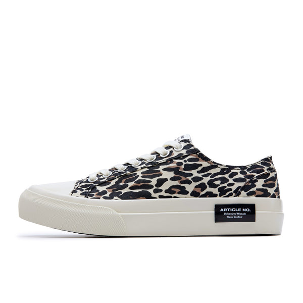 ARTICLE NO. 1007-S8015 WHITE SIDE TAG LEOPARD LOW-TOP VULCANIZED