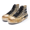 ARTICLE NO. 1008-1004D-23 DIRTY YELLOW LEOPARD PATCHWORK HIGH-TOP VULCANIZED