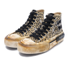 ARTICLE NO. 1008-1004D-23 DIRTY YELLOW LEOPARD PATCHWORK HIGH-TOP VULCANIZED