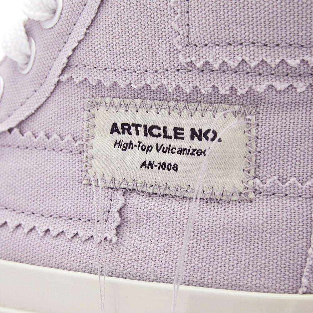 ARTICLE NO. 1008-S1002 LAVENDER HIGH-TOP PATCHWORK VULCANIZED