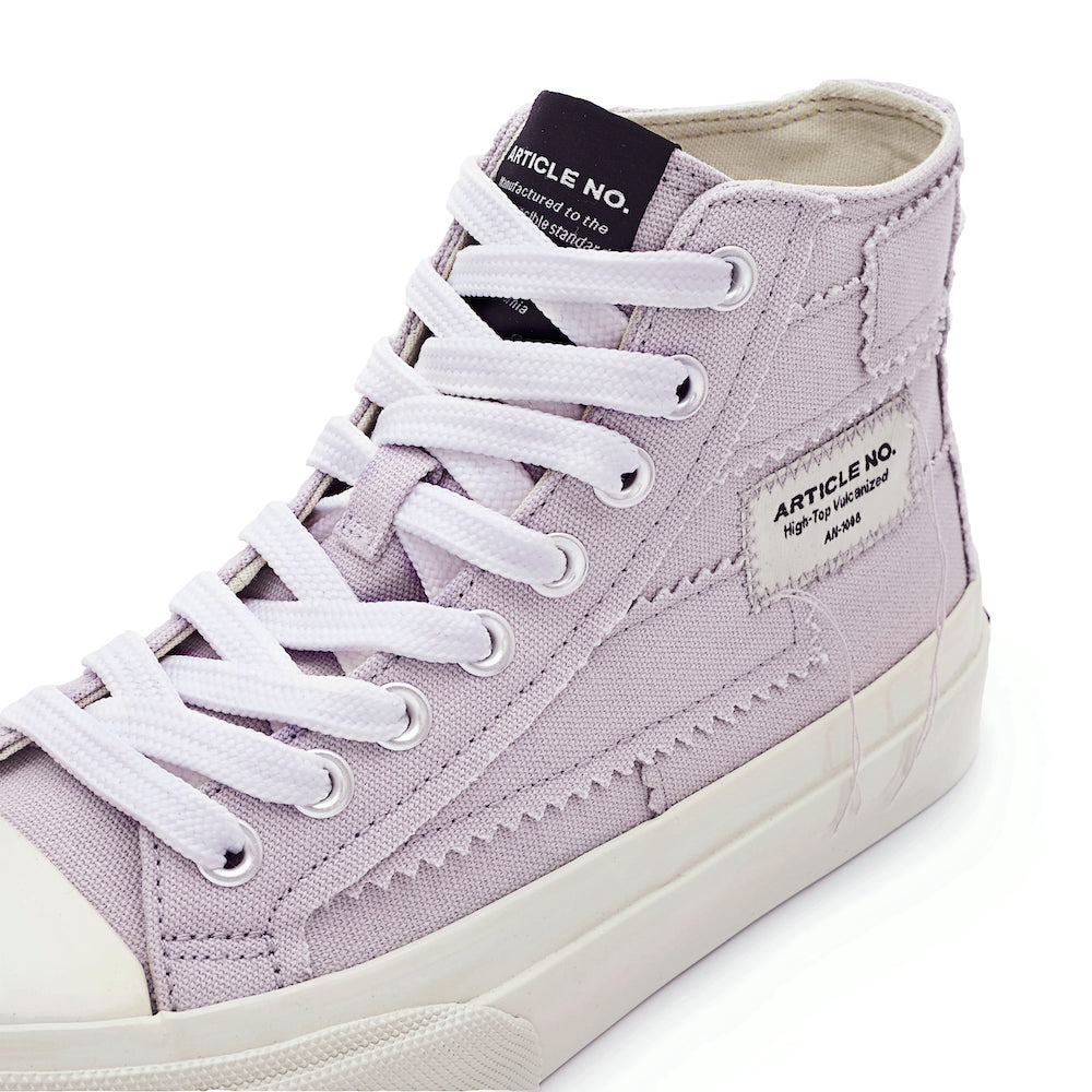 ARTICLE NO. 1008-S1002 LAVENDER HIGH-TOP PATCHWORK VULCANIZED