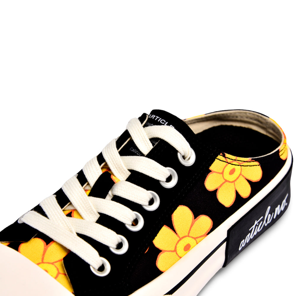 ARTICLE NO. 1012-M-03 FLORAL YELLOW MULE SLIP-ON VULCANIZED