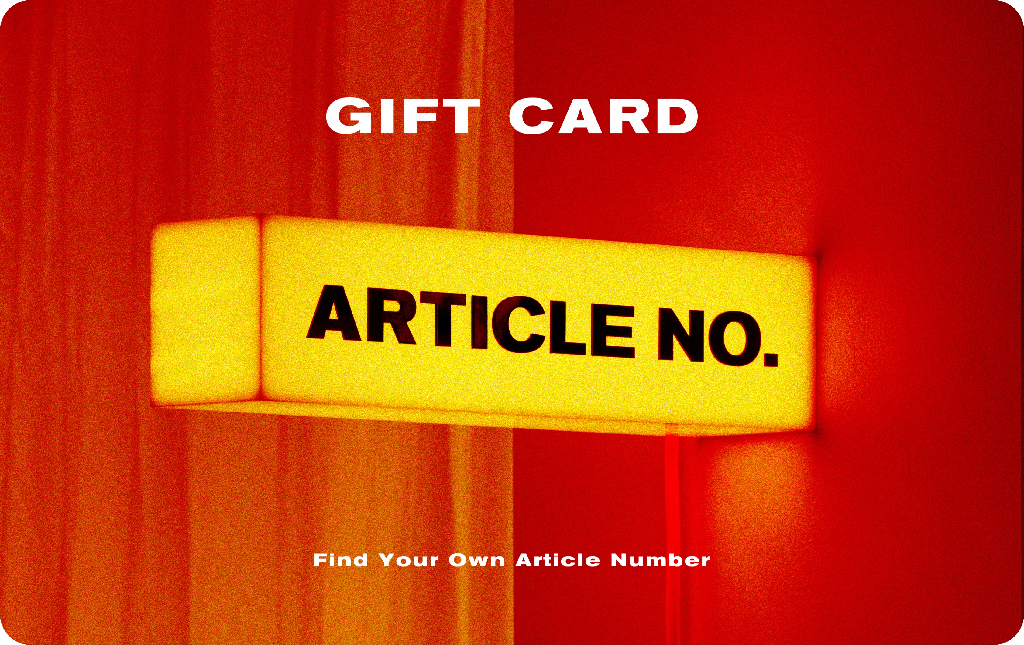 ARTICLE NO. GIFT CARD